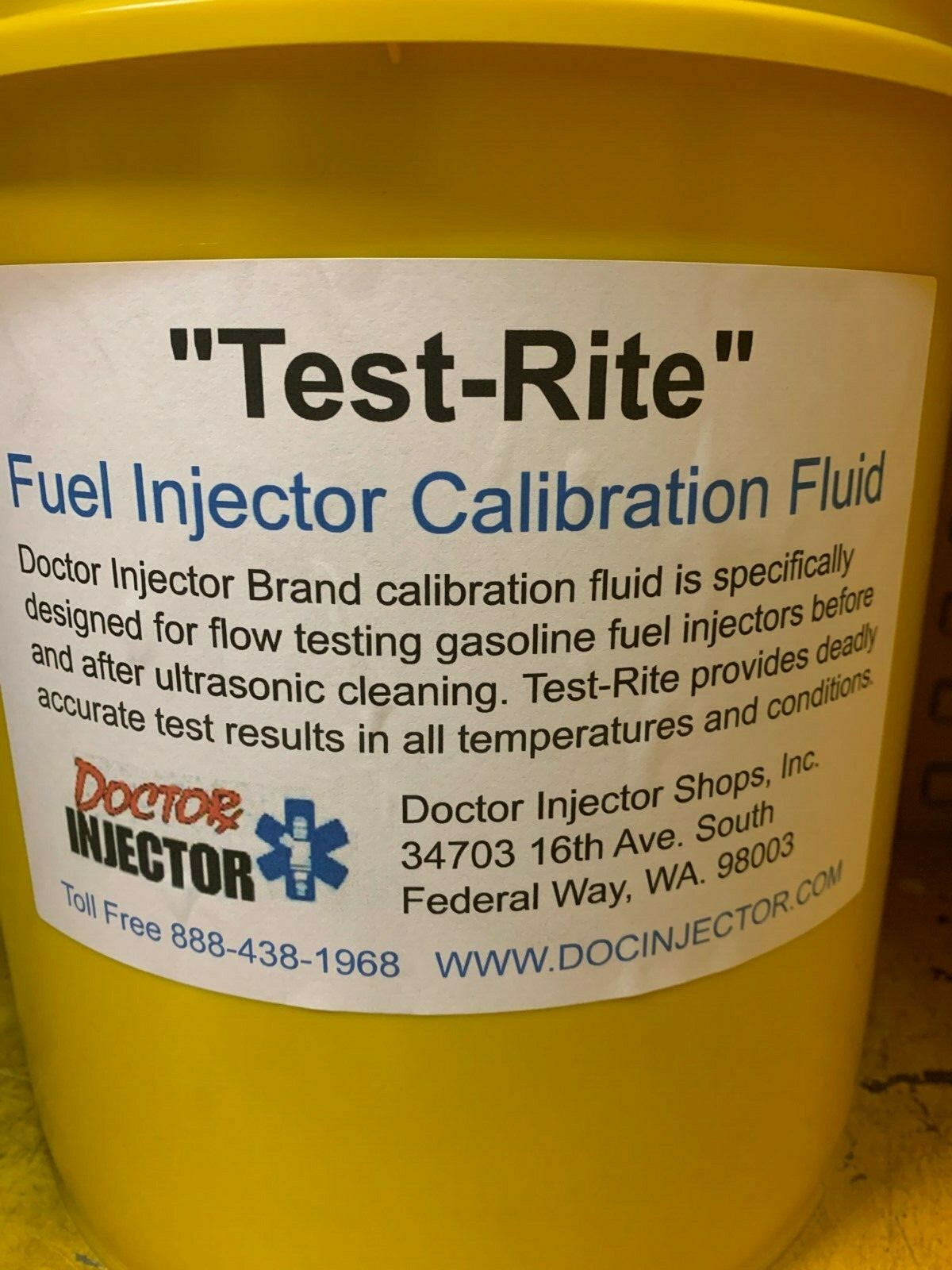 Fuel Injector "TESTRITE" calibration fluid 5 gal. pail Launch Injector machines!