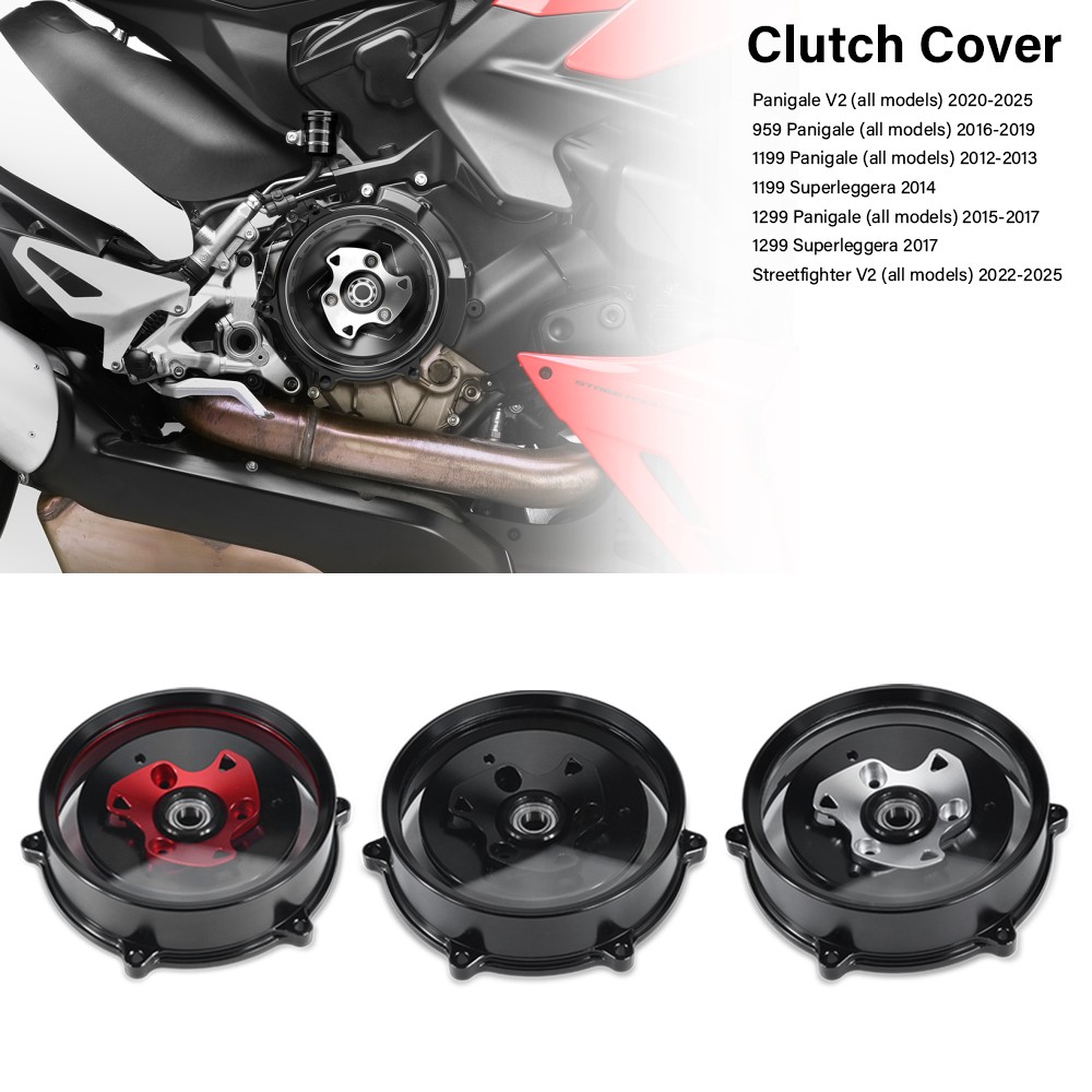 For Ducati 1199 1299 959 Panigale CorSe Streetfighter V2 Clear Clutch Cover