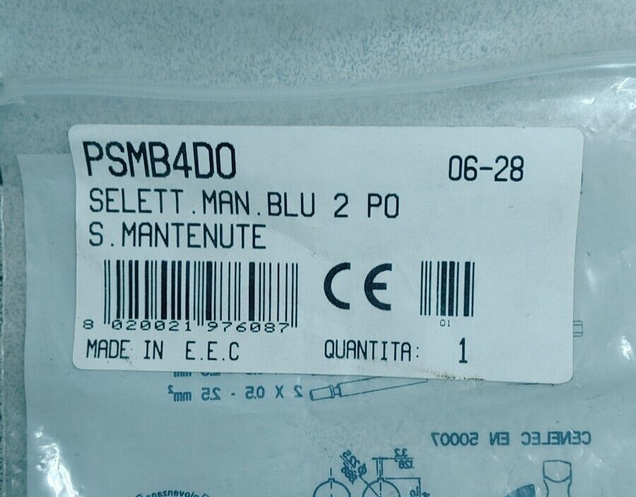 GIOVENZANA PSMB4DO 2 POS MAINTAIN SELECTOR SWITCH NEW!! WOW!!