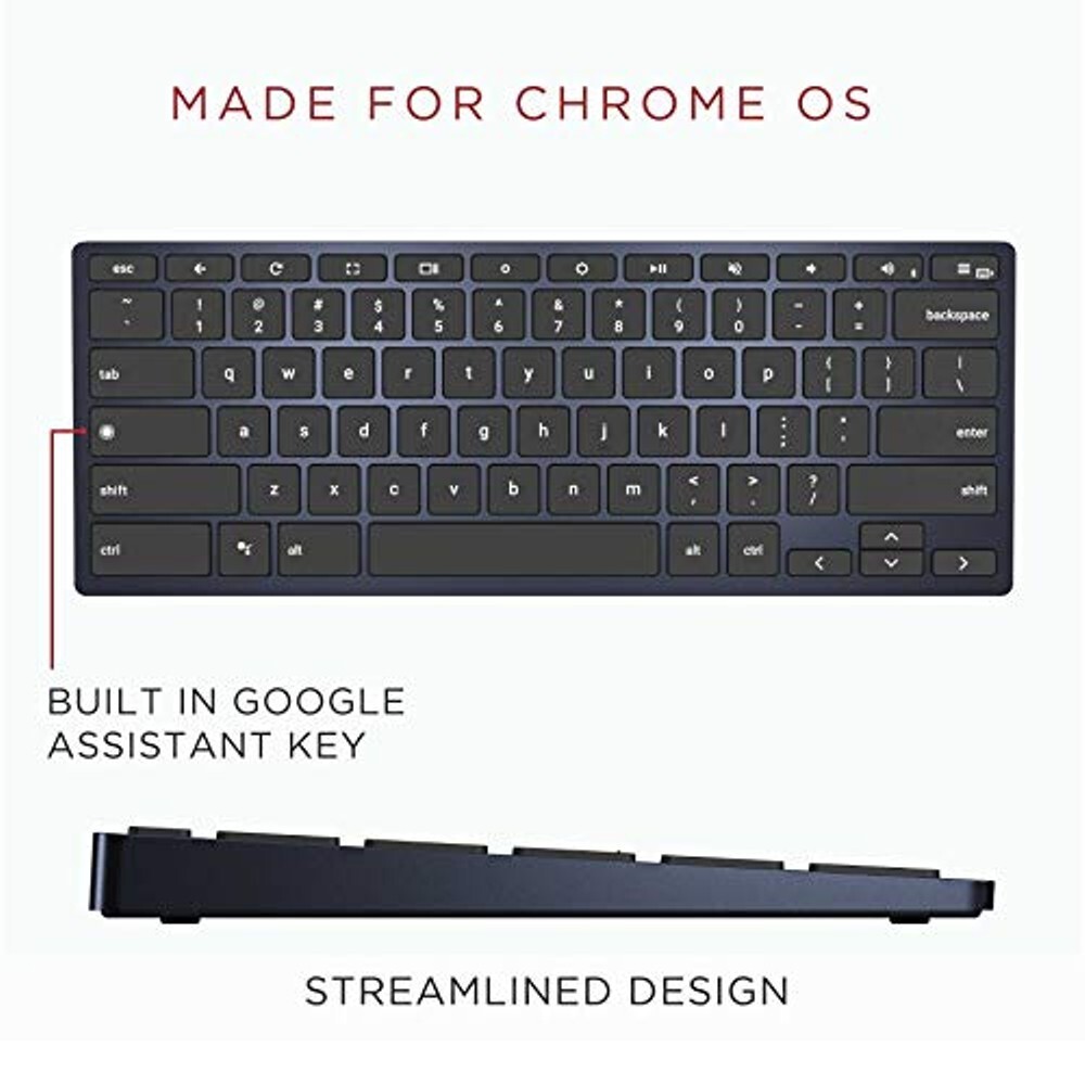 Brydge C-Type Wireless Bluetooth/USB Wired Desktop Keyboard for Chrome OS