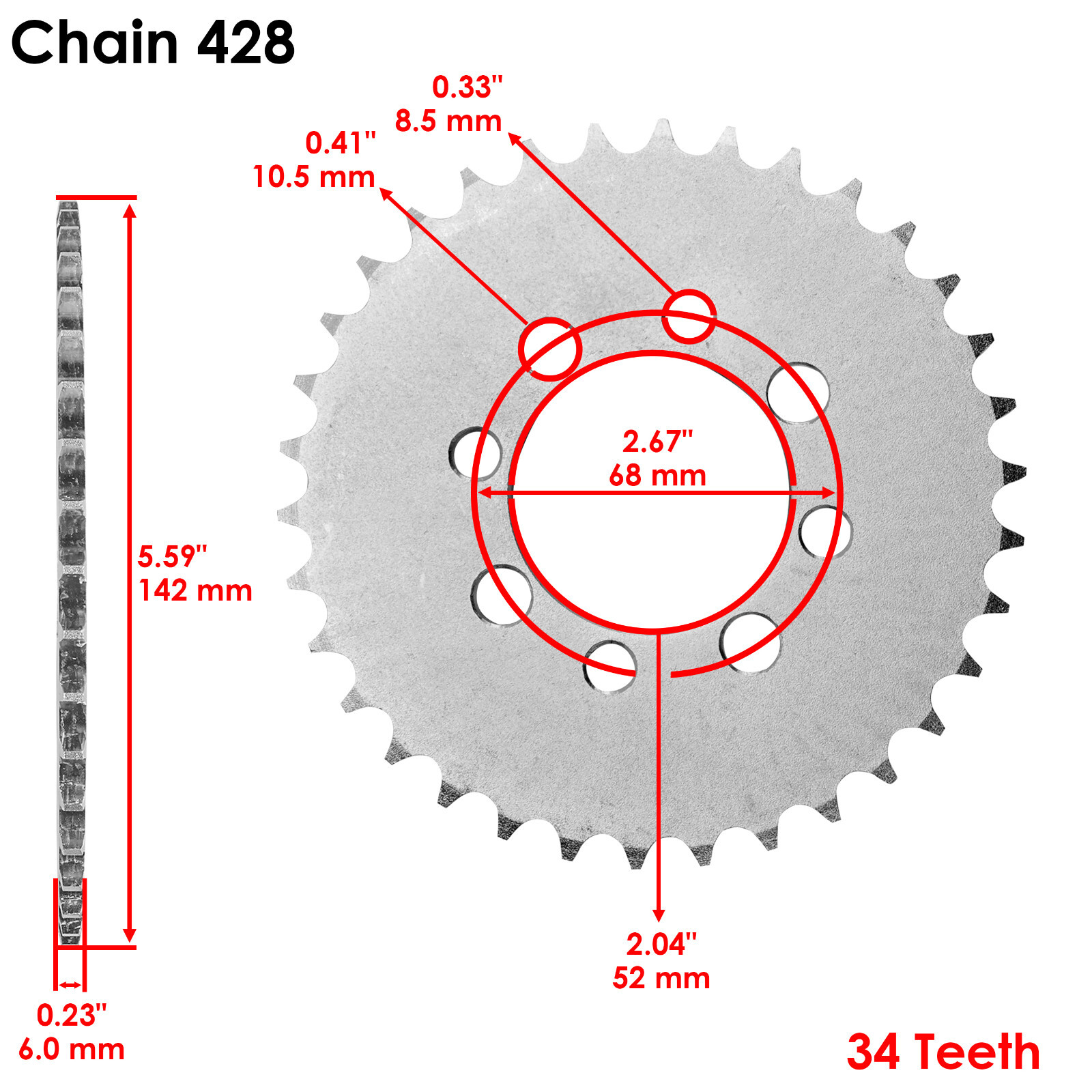 Drive Chain & Sprockets Kit fits Suzuki DS80 DS 80 1980 1981 1982 1983 1984-2003
