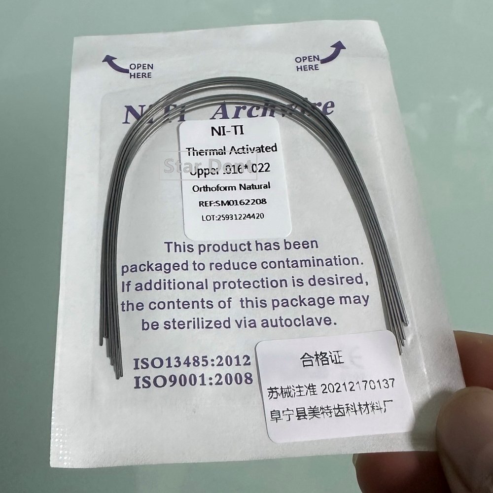 Dental Ortho Arch wire Thermal Activated Ni-Ti Round Rectangular Natural Form