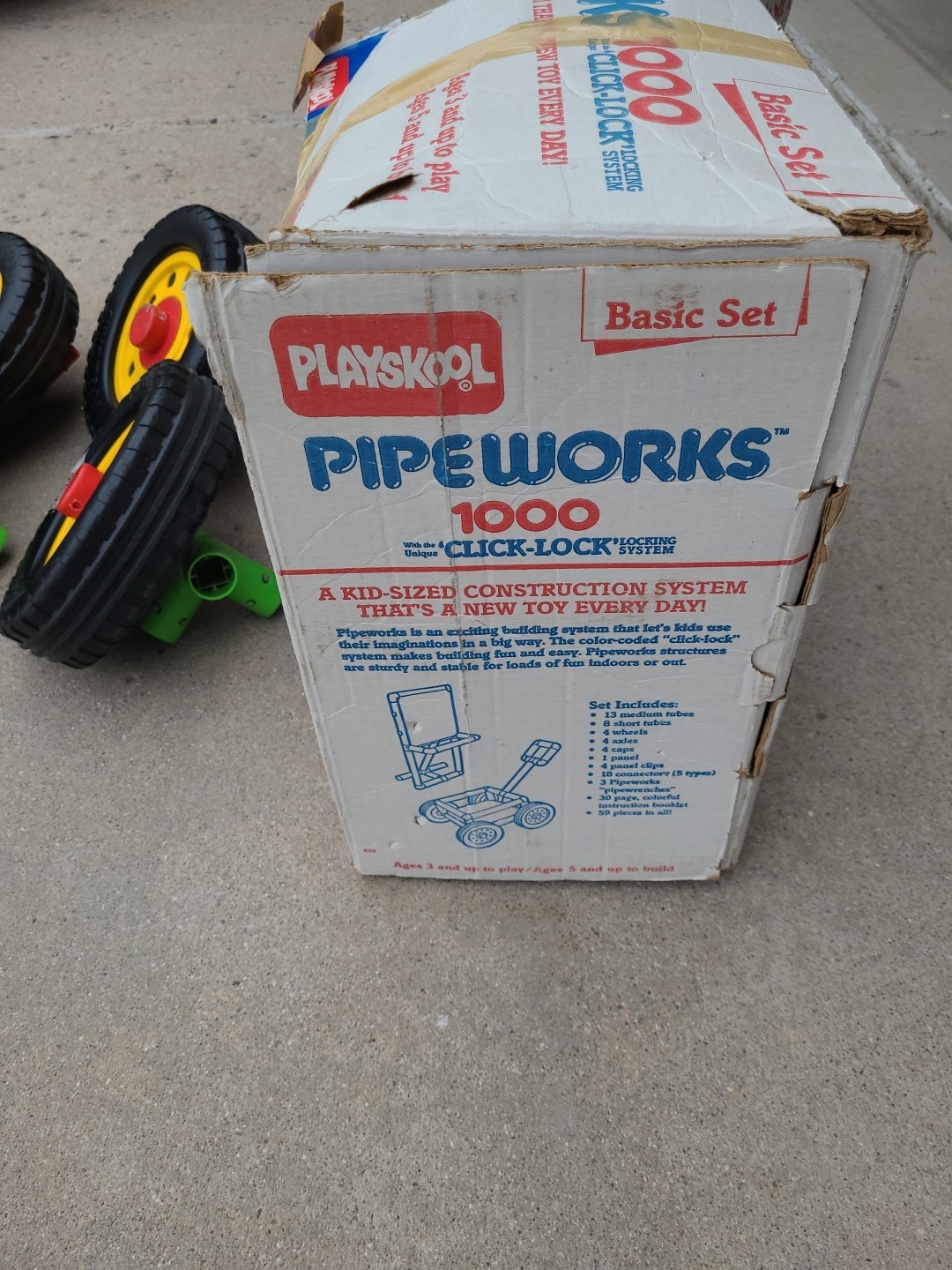 Vintage 1986 Playskool Pipeworks 1000 Basic Set Building Toy Broken Pieces