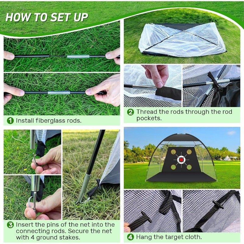 10x7FT with Golf Practice Mat, Hitting Aid Nets for Backyard Driving Chipping