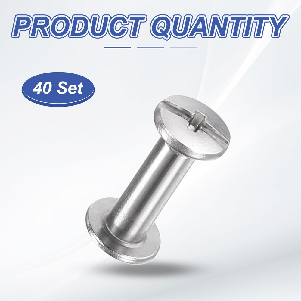 40set Phillips Chicago Screw M2x10mm Binding Post Screw, Silver