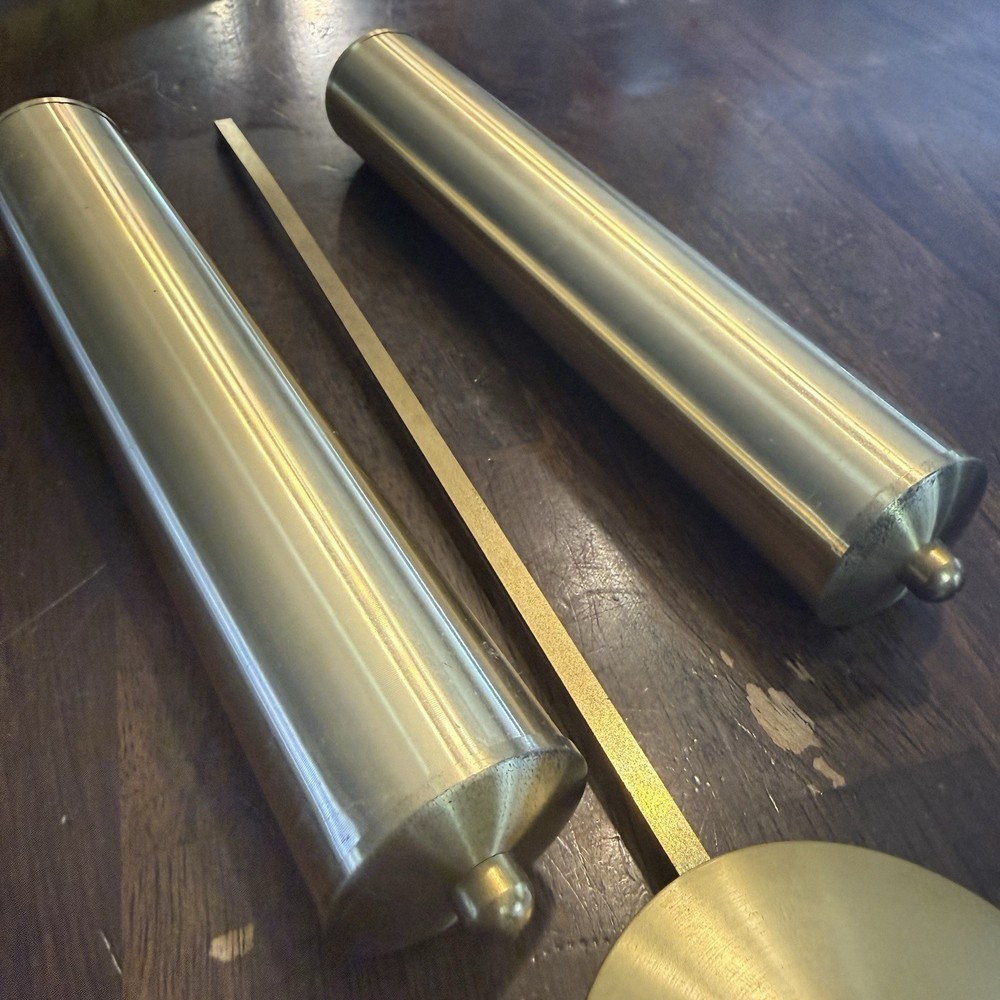 Vintage Brass clock pendulum and weights from a wall clock