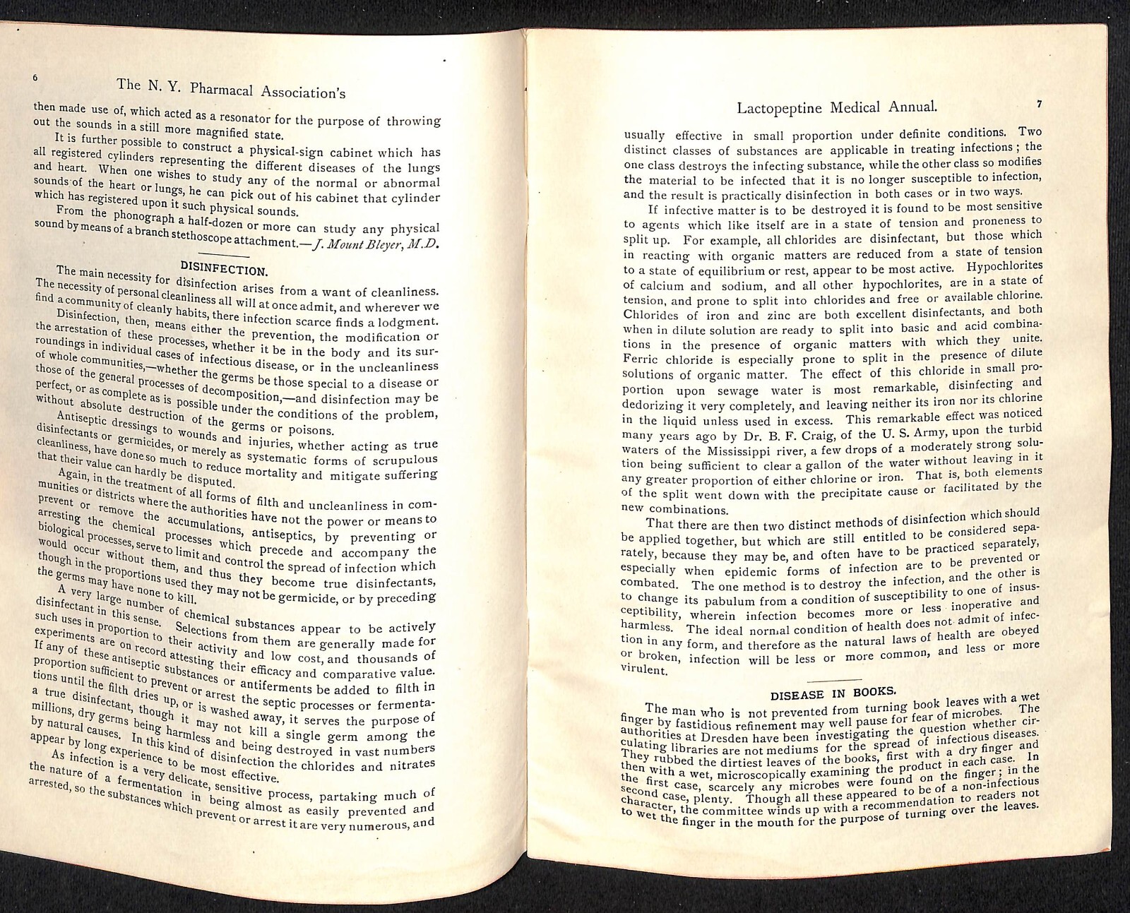 New York Pharmacal Association "Lactopeptine Medical Annual" 1889 32pp Scarce