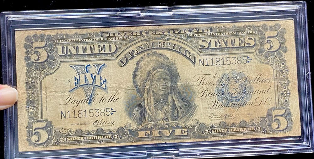 1899 $5 Indian Chief Silver Certificate Large Size Note
