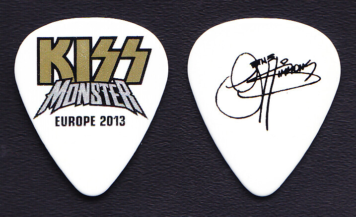 KISS Gene Simmons Signature White Guitar Pick - 2013 Monster European Tour