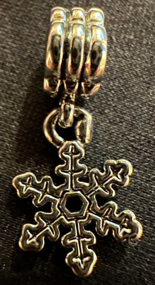 Snowflake charm silver coloured For Charm Bracelets