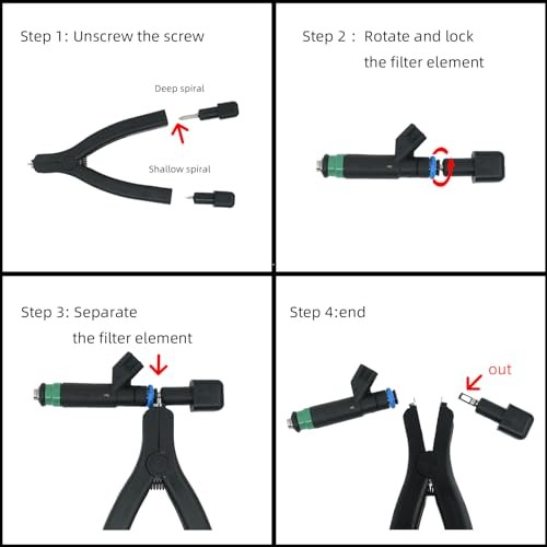 Fuel Injector Filter Element Removal Tool, Labor-Saving, Compatible with