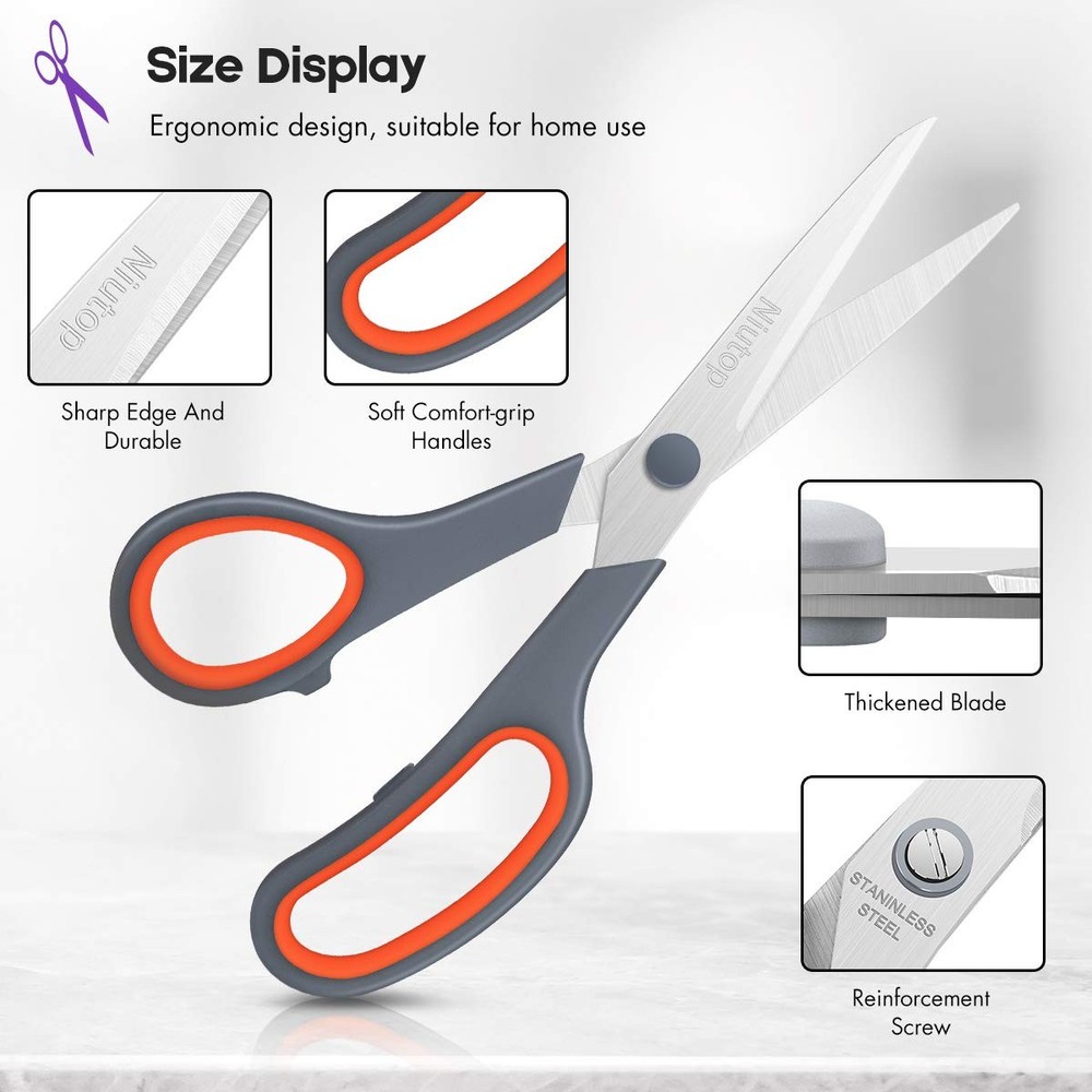 Scissors Bulk Set 5-Pack 8 Multipurpose Sharp Sewing Craft Fabric Right/Left