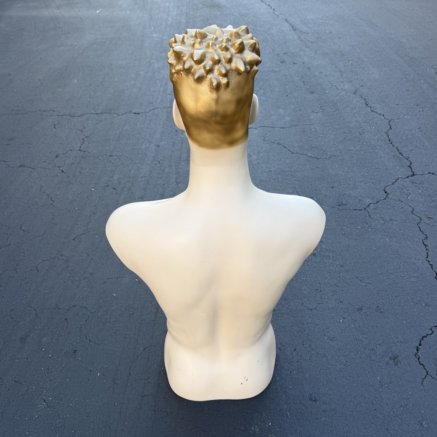 Lady Lulu Vintage Mannequin Torso Head Male Man Muscle Goatee Gold Spike Hair
