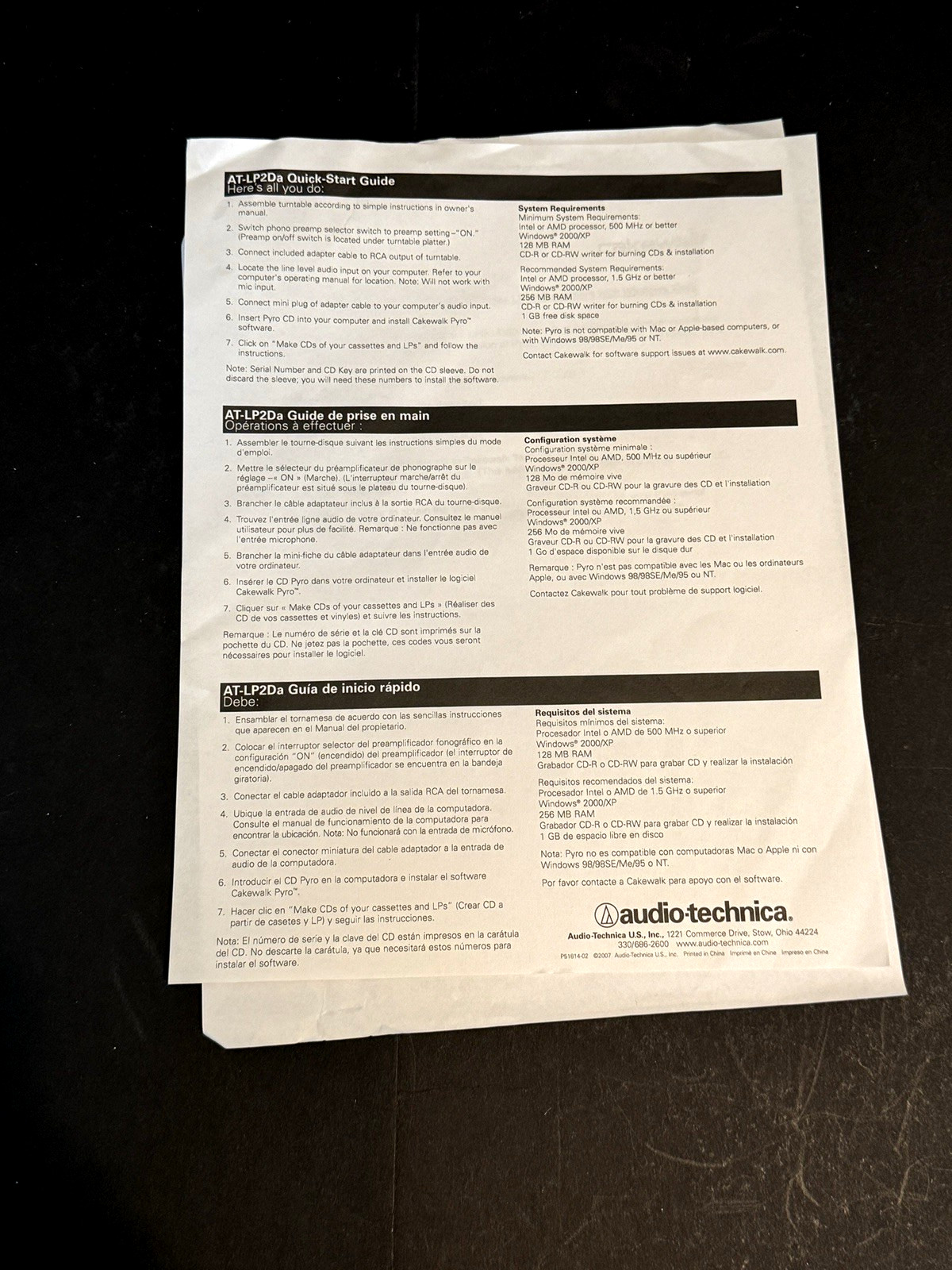 New Audio-Technica AT-PL50 Fully Automatic Stereo Turntable System IN BOX