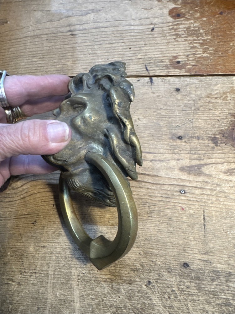 Solid Brass Lion Head Door Knocker
