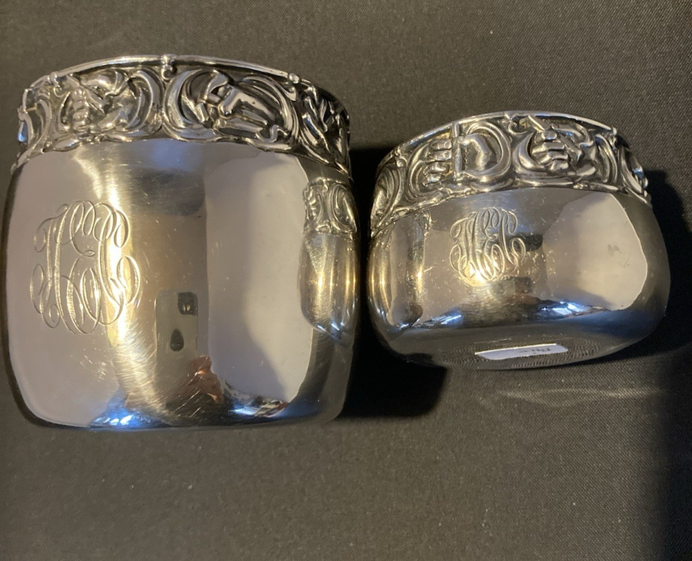 1915 Gorham Sterling Cigar Cups Embossed