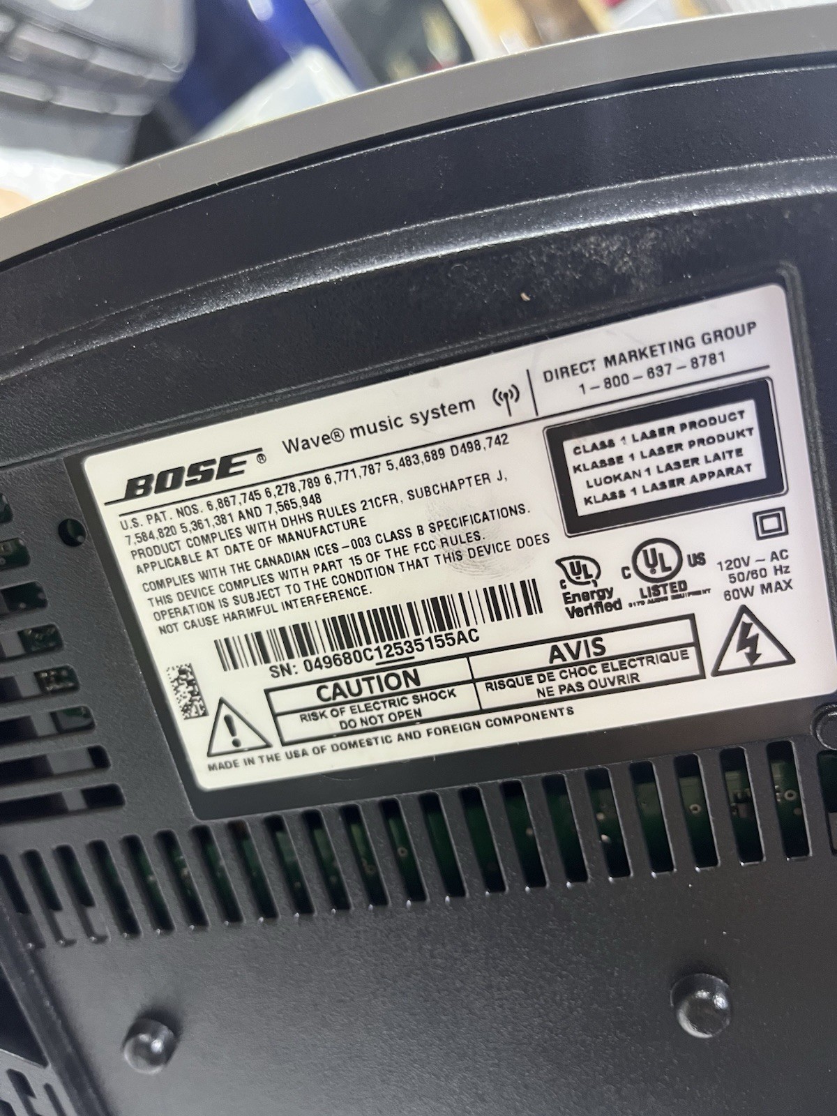 Bose Wave Music System Clock Radio CD/AM FM Silver Remote Control Read See Pics