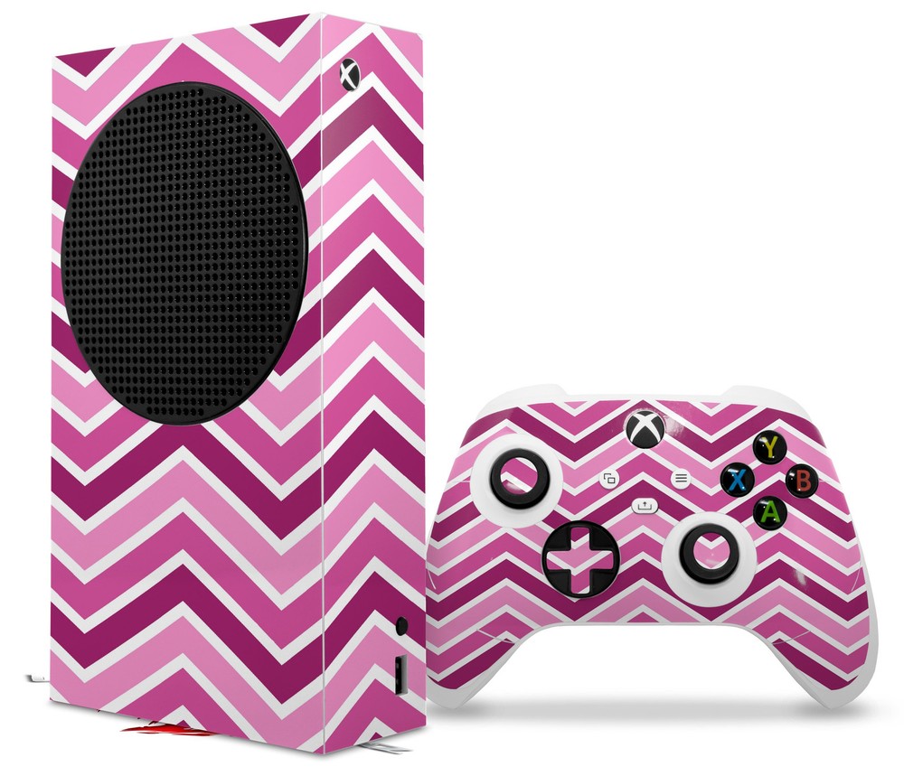 Skin Wrap for XBOX Series S Console Controller Zig Zag Pinks