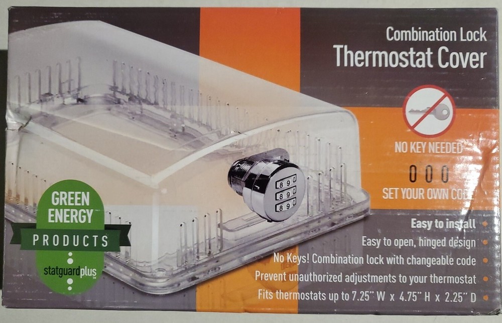 StatGuardPlus Universal Thermostat Guard Clear Changeable Code Combination Lock