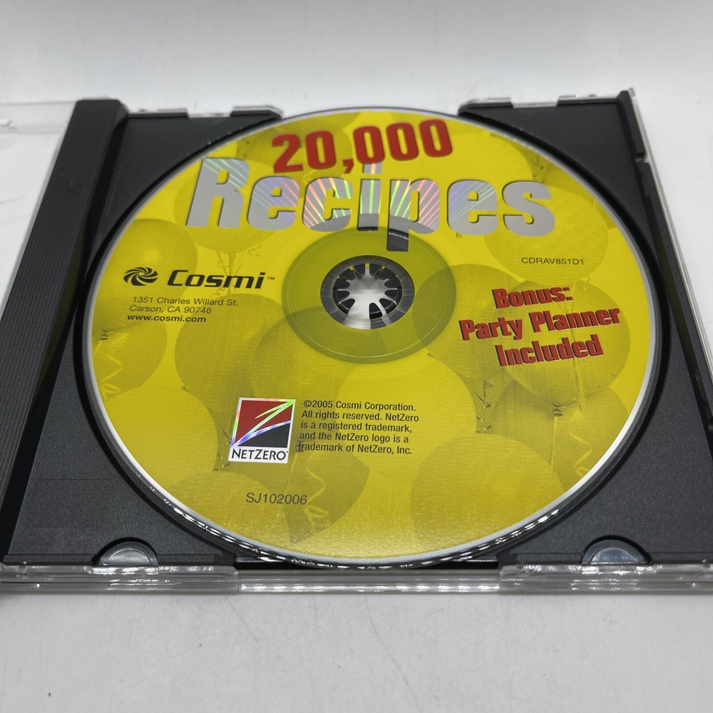20,000 Recipes PC CD-ROM Reference Disc