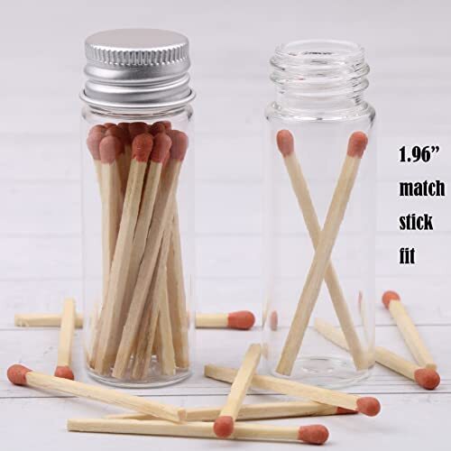 MaxMau 24 Tiny Jars with Aluminum Screw Lids 15ml Small Glass Bottles Clear