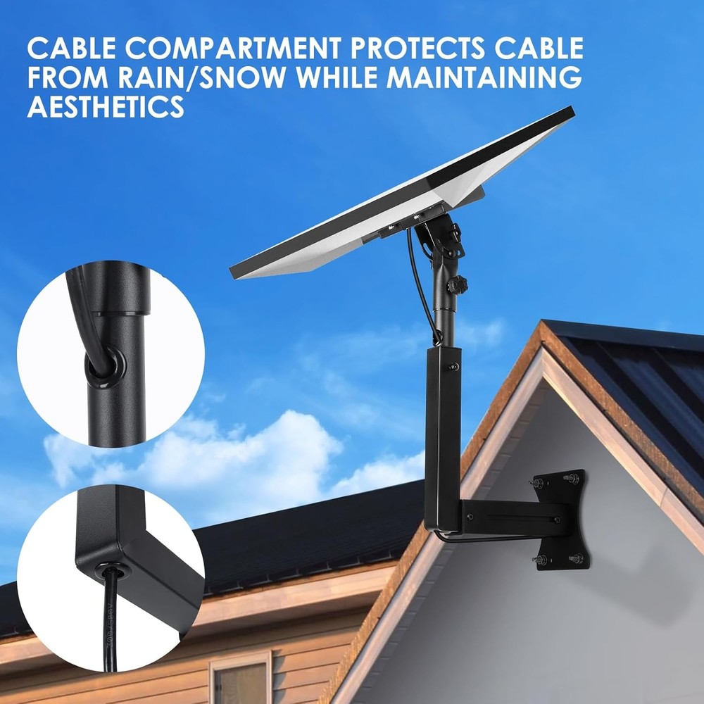 Starlink Mount, Adjustable Wall Mount Gen 3 with Telescoping Black
