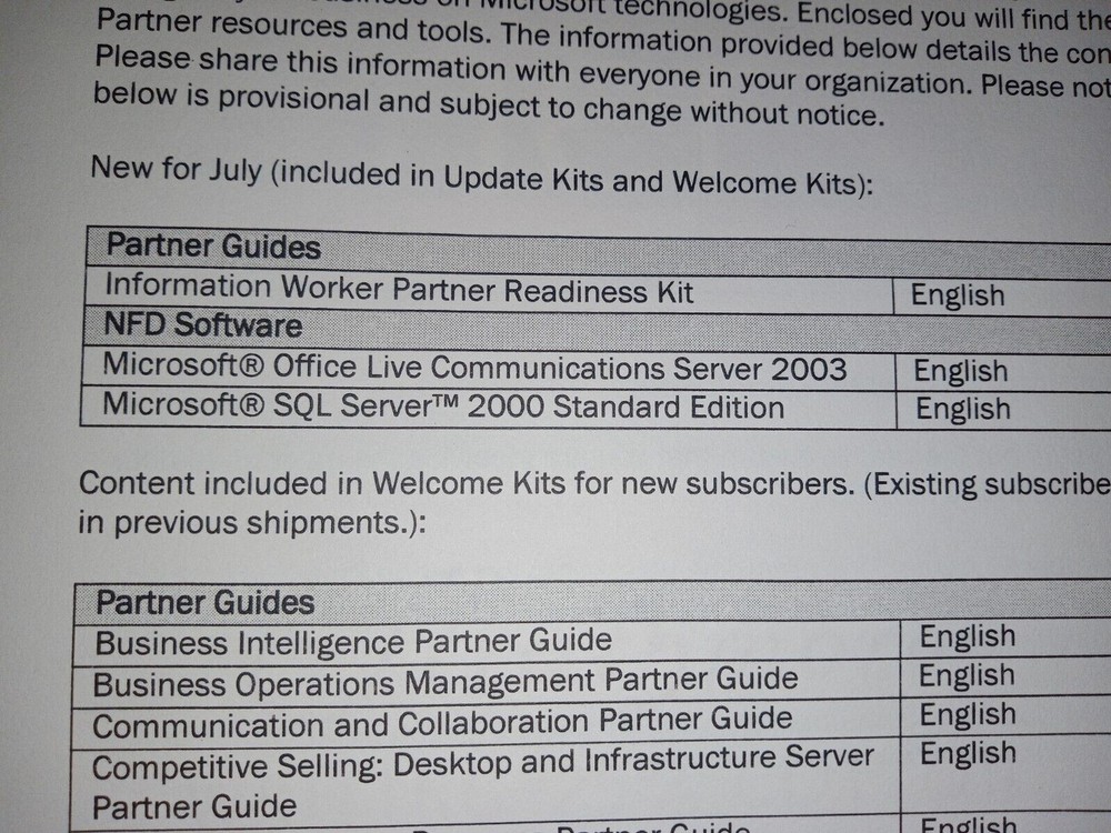 Microsoft Partner Guides 2004-2005 Complete Action Pack NEW! SQL OFFICE...