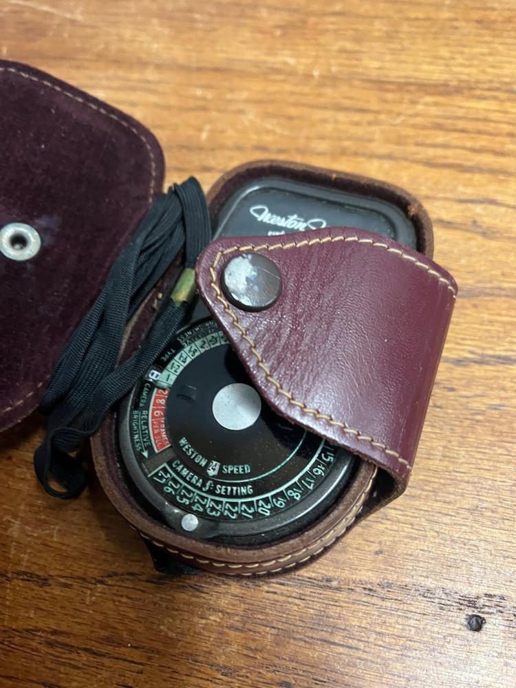 Vintage Weston Master II Exposure Meter Model 736 Camera w/ Leather Case