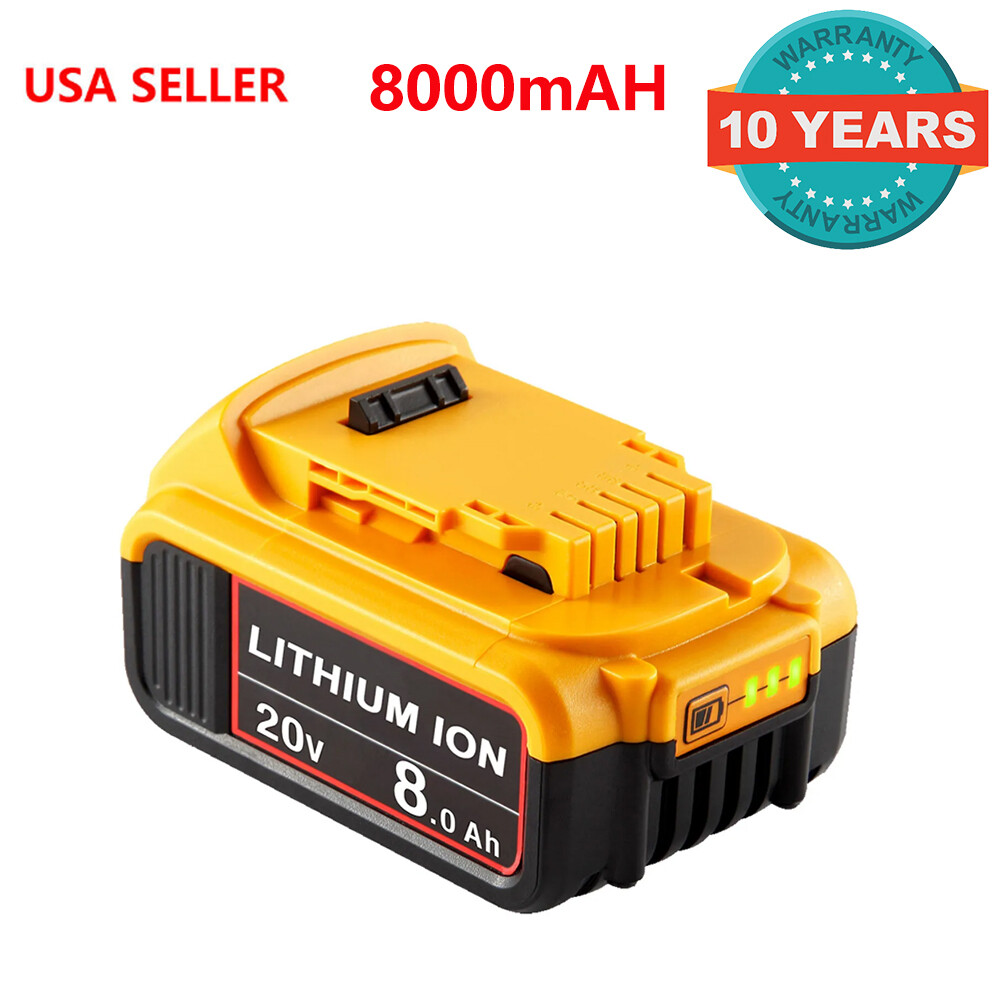 8.0AH 20V For DeWalt Max XR Lithium Ion Battery Pack DCB206-2 DCB205-2 DCB200