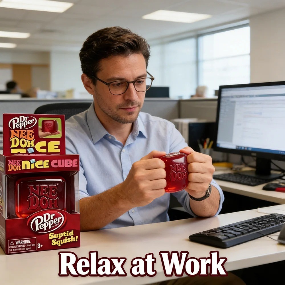 Needoh Limited Edition Dr Pepper Nice Cube Suptid Squish New With Box Red