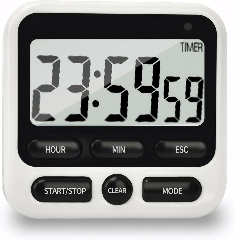 Digital Kitchen Timer 24 Hour Clock and Alarm Function with Silent or Alarm Manu