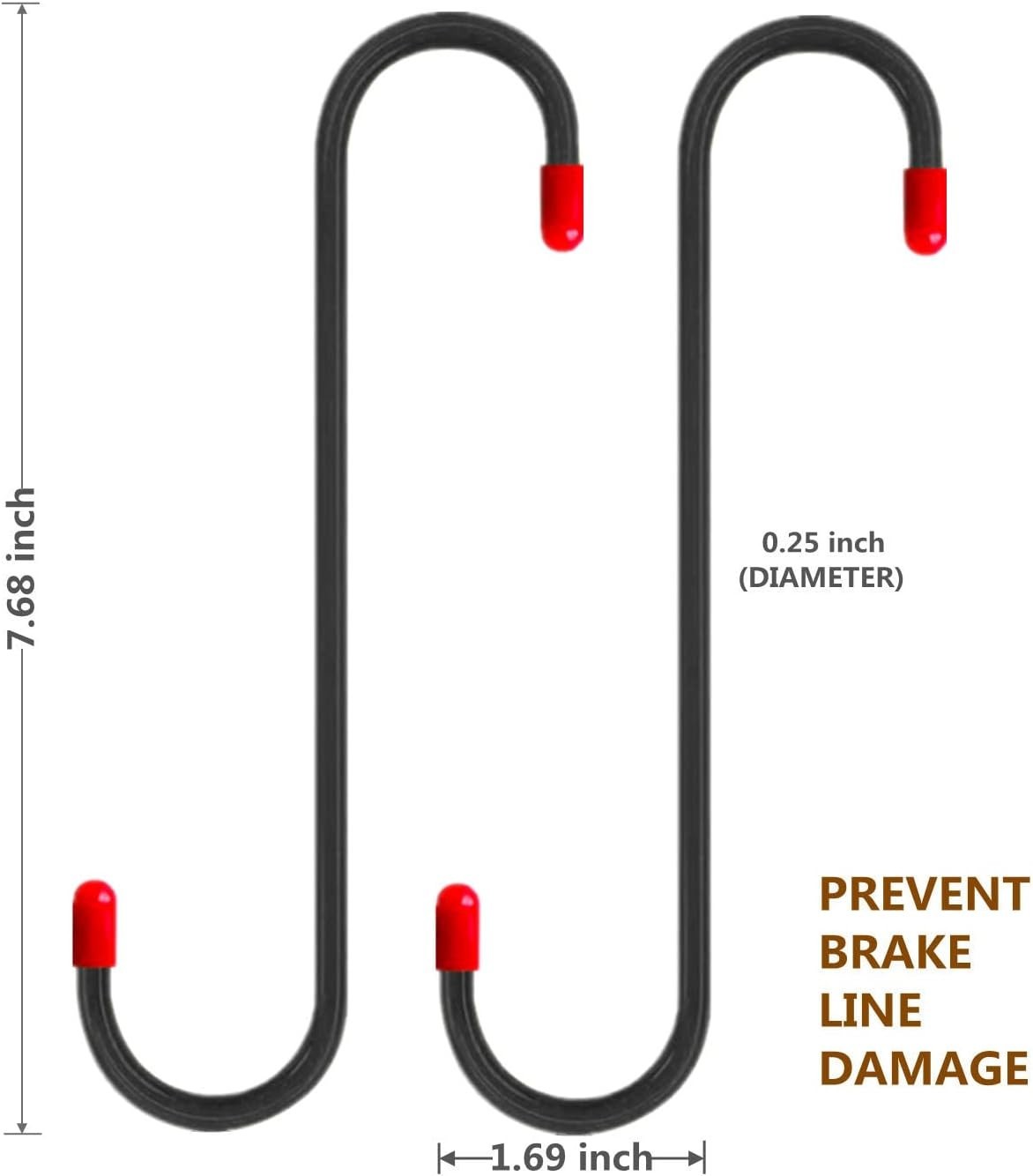 2 PCS Brake Caliper Hanger Hooks with Red Rubber Tips,Auto Brake Caliper Comp...