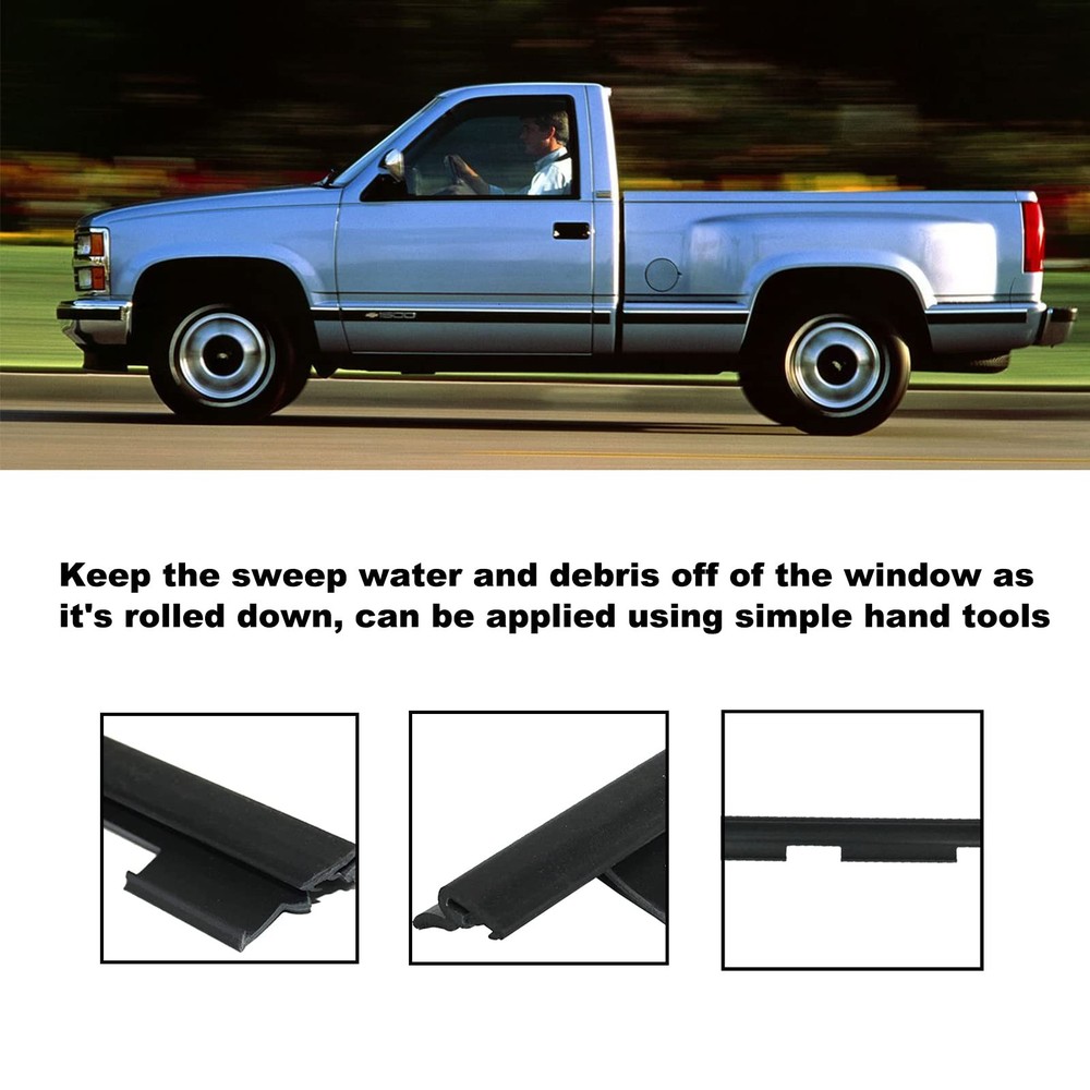 Weatherstrip Front Driver & Passenger Outer Window Sweep Seal Compatible with 19