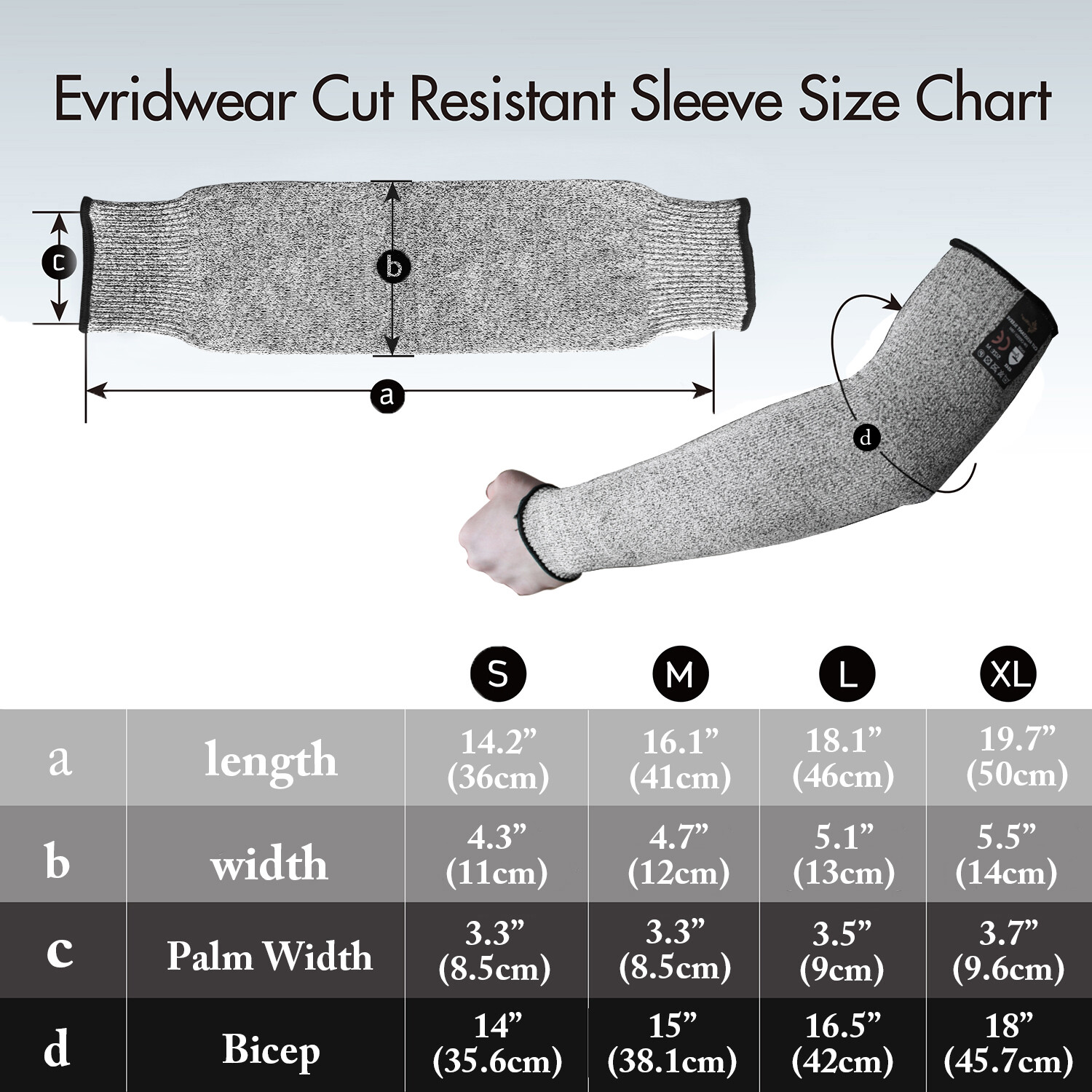 Evridwear Cut Resistant Sleeves with/without Thumb Hole for Work Preventing Stab