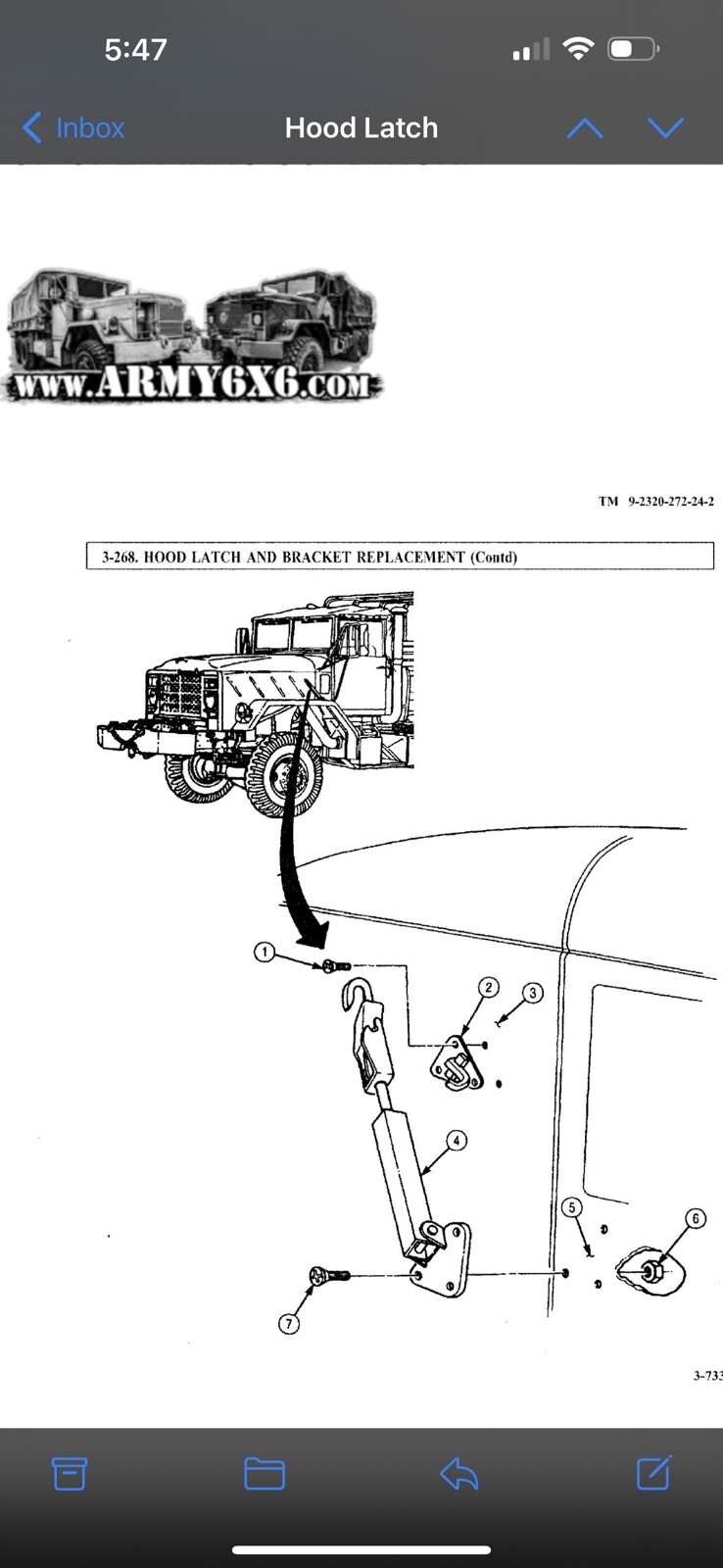 M939 5 ton hood latch catch 12302702 m923 m923a2 m931 m934 m931a1 m925 m934