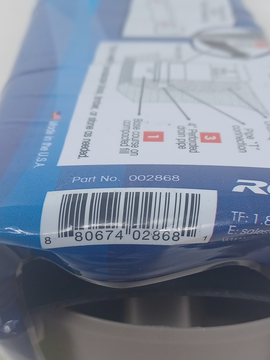 Reln Wall Drain 4 in. x 14 in. Universal Retaining Wall Block Channel Drain Gray