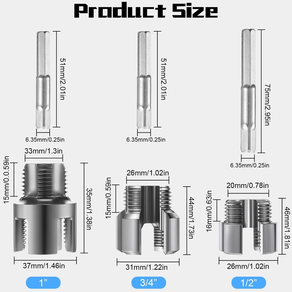 Pipe Thread Cutting Tool Integrated Internal & External Pipe Threading Tool E...