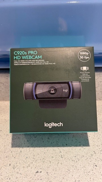 Logitech C920s PRO HD Webcam - Black - w/Box, Perfect