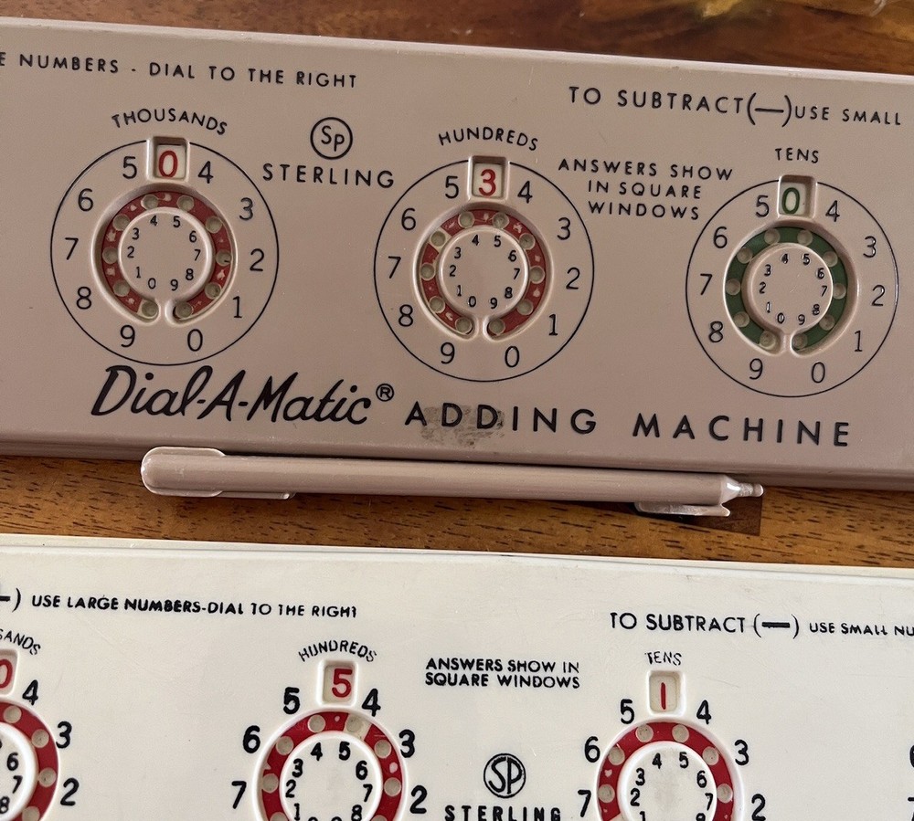 Sterling #565 & 567 Dial-A-Matic Automatic Mechanical Adding Machine Vtg *READ*