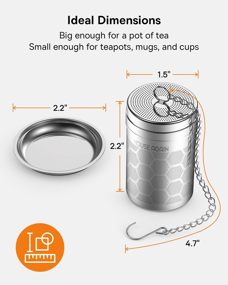 Tea Infusers, Extra Fine Mesh Tea Strainers for Loose Tea, Updated Slim Threa...