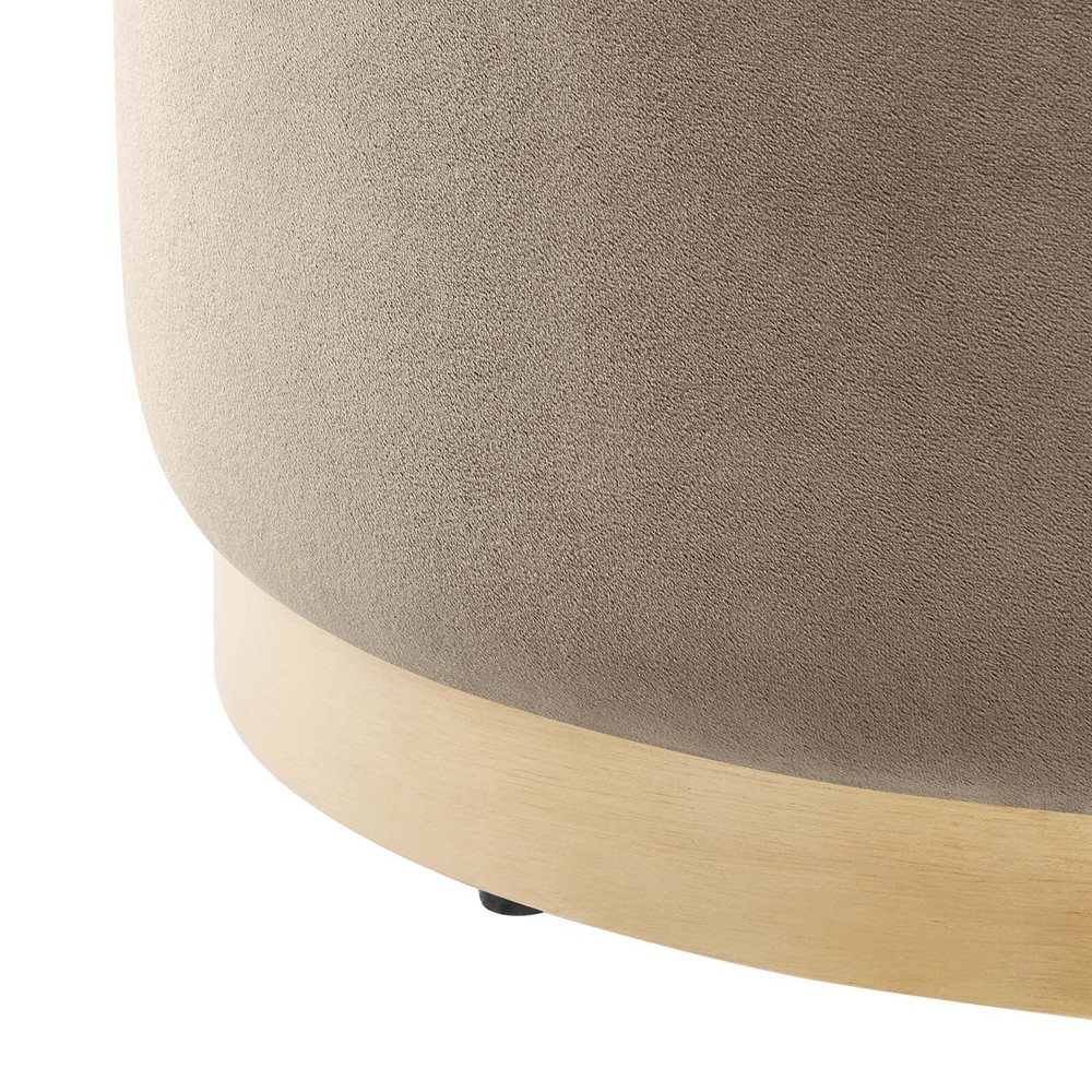 Modway Large 23" Round Performance Velvet Upholstered Ottoman