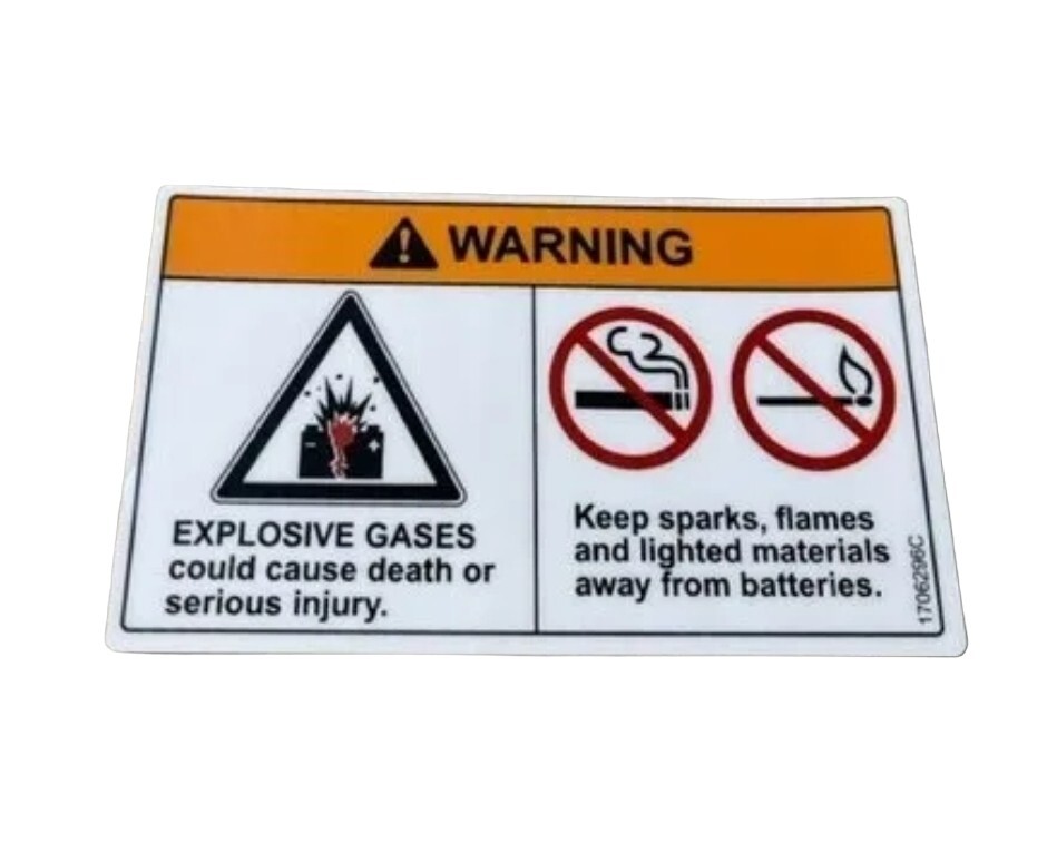 WARNING EXPLOSIVE GASES STICKER 1706296C