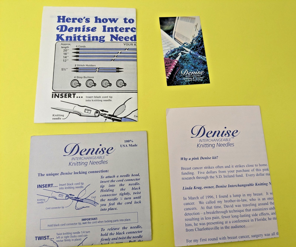 Denise interchangeable knitting needles 2 sets in case READ incomplete