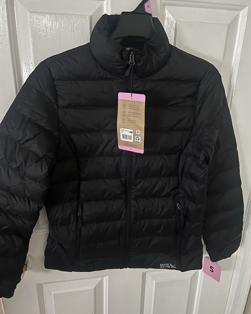 Eddie Bauer Ladies Down Packable Jacket Size SMALL Black NEW Puffer