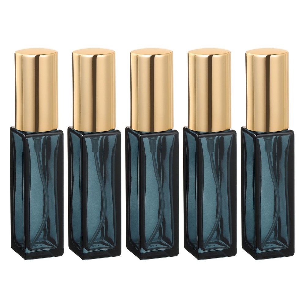 5 Pcs 10ml Fine Mist Bottles Empty Mini Spray Bottles (Gradient Blue/Gold)