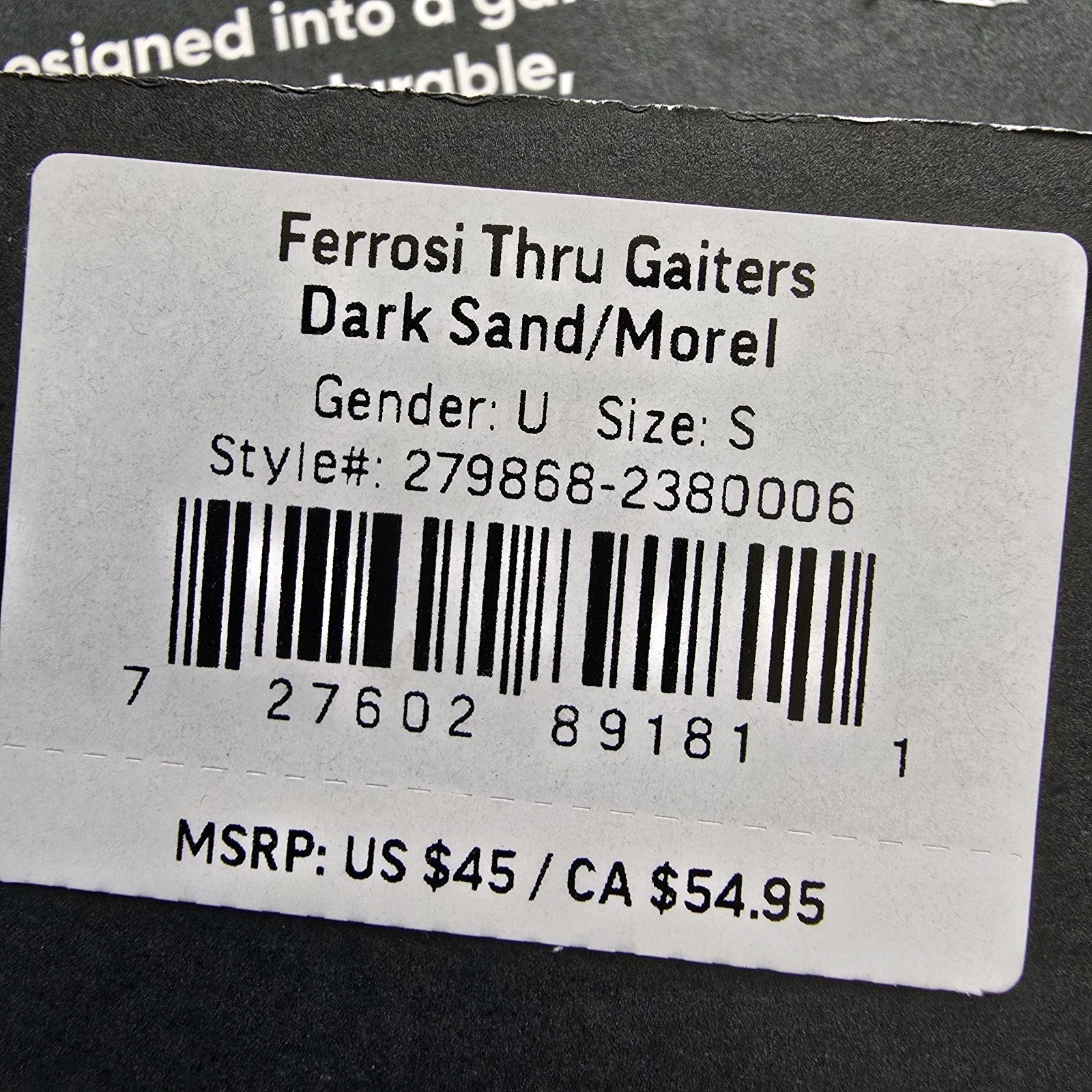 Outdoor Research Ferrosi Hybrid Gaiters unisex size S Sand Tan