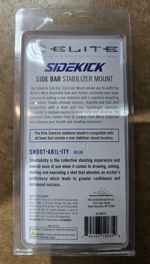 Elite Sidekick Side Bar Stabilizer Mount