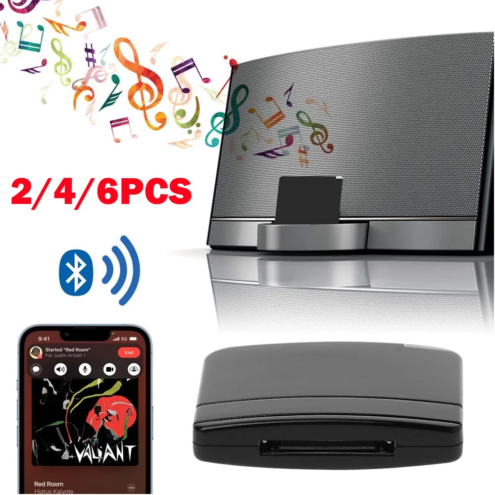 2/4/6Pcs Dock For iPod/iPhone Music Adapter 30 Pin Bluetooth 5.1 Audio Receiver
