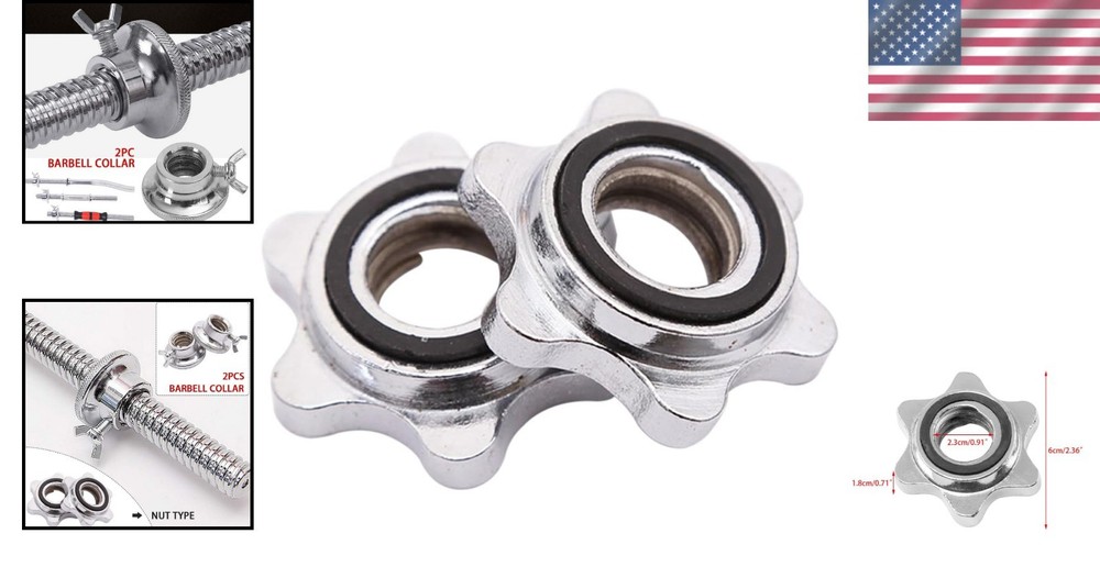 Cast Iron 2-Pack 0.91" Barbell Spin-Lock Collars for Ultimate Stability