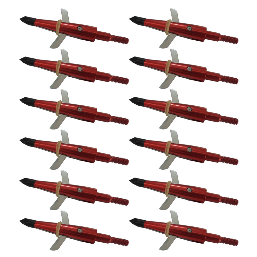 24Pcs Swhacker Hunting Broadheads 100Gr Red Expandable Sharp Blade Crossbow Tips